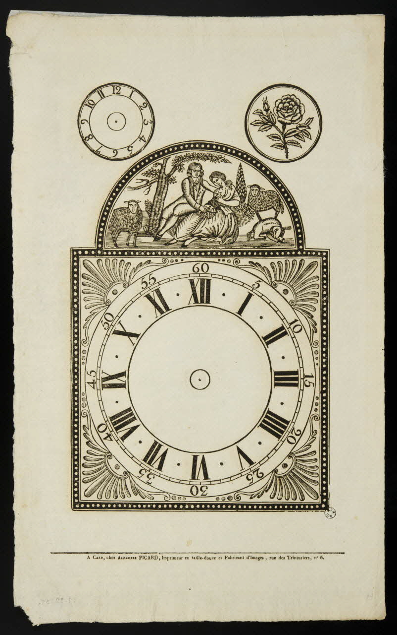 Alphonse Picard imagerie ancienne Cadran d'horloge Caen 1828-1838 1952.39.66 Photo