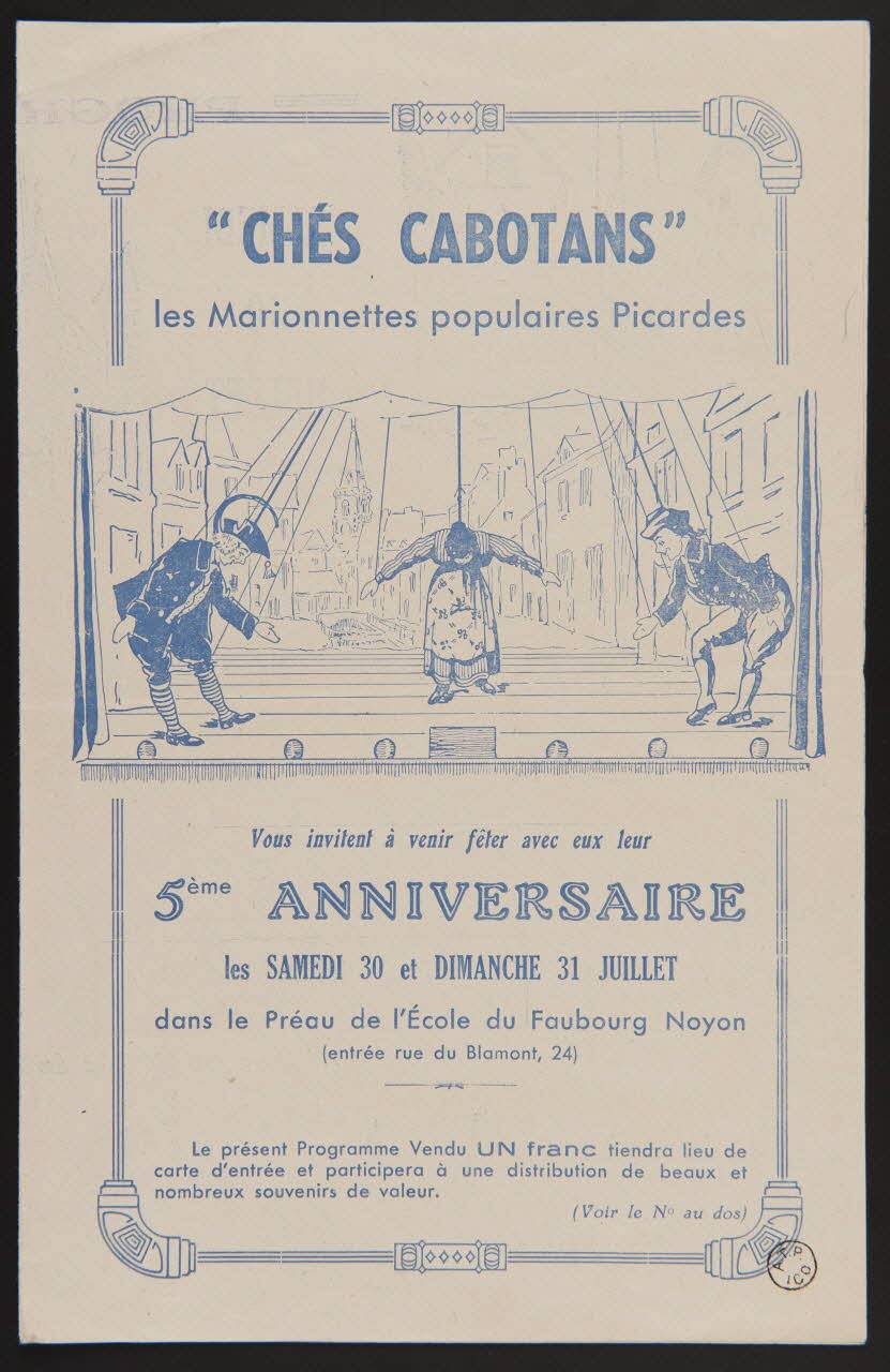 estampe "CHES CABOTANS"  les Marionnettes populaires Picardes 1952.55.29 Photo