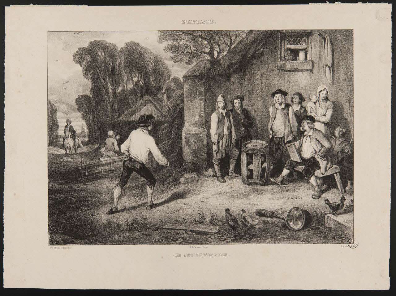 estampe L'ARTISTE.  LE JEU DU TONNEAU. 1952.71.20 Photo