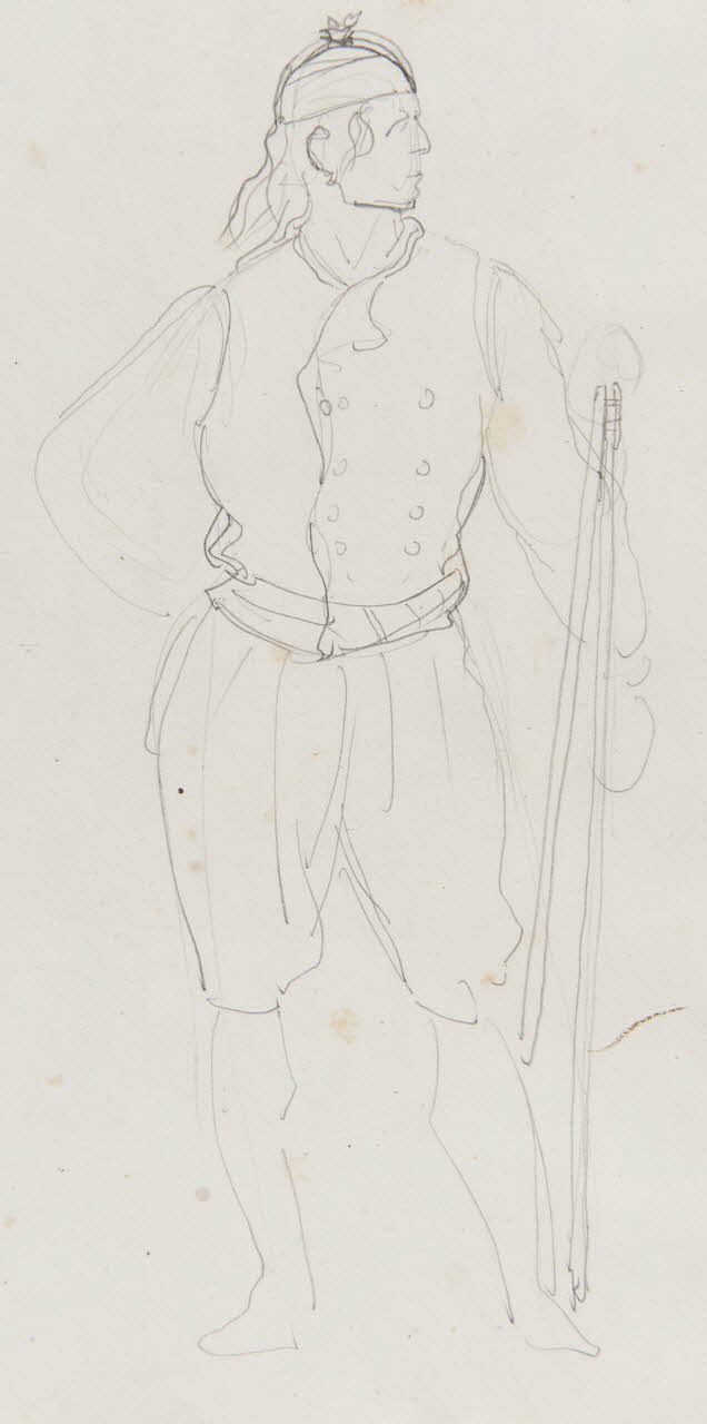 Lalaisse François Hippolyte carnet de dessins Paysan de Kerlouan Bretagne, France 1844 1952.76.1.127 Photo