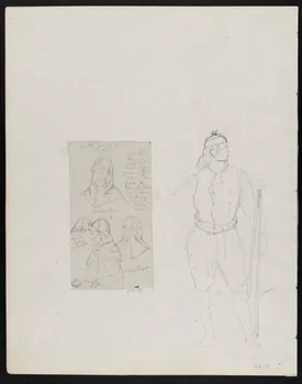 Lalaisse François Hippolyte carnet de dessins Paysan de Kerlouan Bretagne, France 1844 1952.76.1.127 Photo