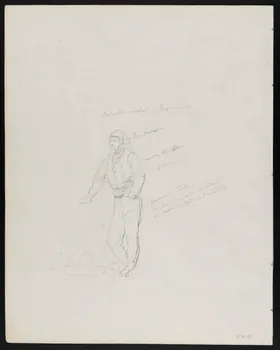 Lalaisse François Hippolyte carnet de dessins Roscovite, marchand de légume Bretagne, France 1844 1952.76.1.129 Photo