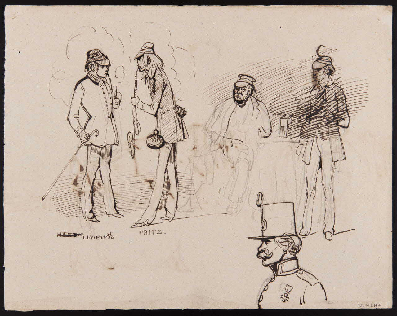 Lalaisse François Hippolyte carnet de dessins Étudiants allemands Allemagne 1851-1860 1952.76.1.157 Photo