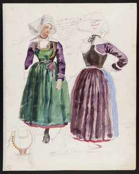 Lalaisse François Hippolyte carnet de dessins Femme de Pont-Aven et Concarneau Bretagne, France 1843 1952.76.1.52 Photo