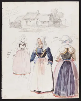 Lalaisse François Hippolyte carnet de dessins Femmes de Fouesnant et de Bannalec Bretagne, France 1843 1952.76.1.57 Photo