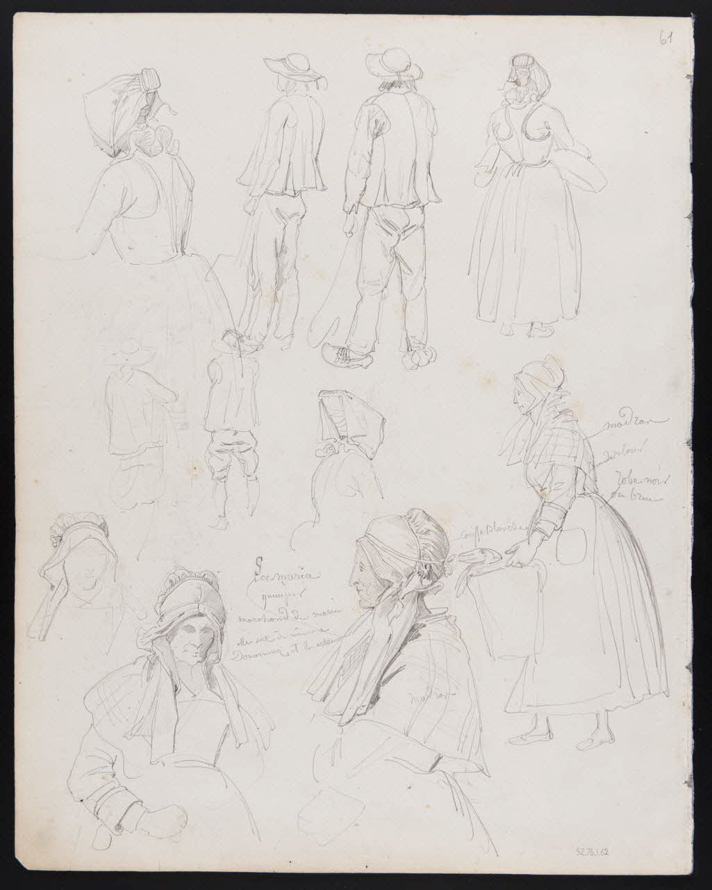 Lalaisse François Hippolyte carnet de dessins Locmaria  Quimper Bretagne, France 1843 1952.76.1.62 Photo