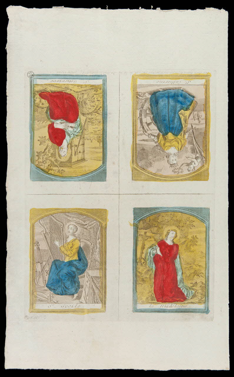 estampe Se. Catherine.  Se. Genevieve.  Se. Secile.  La Madelaine. 1952.87.87 Photo