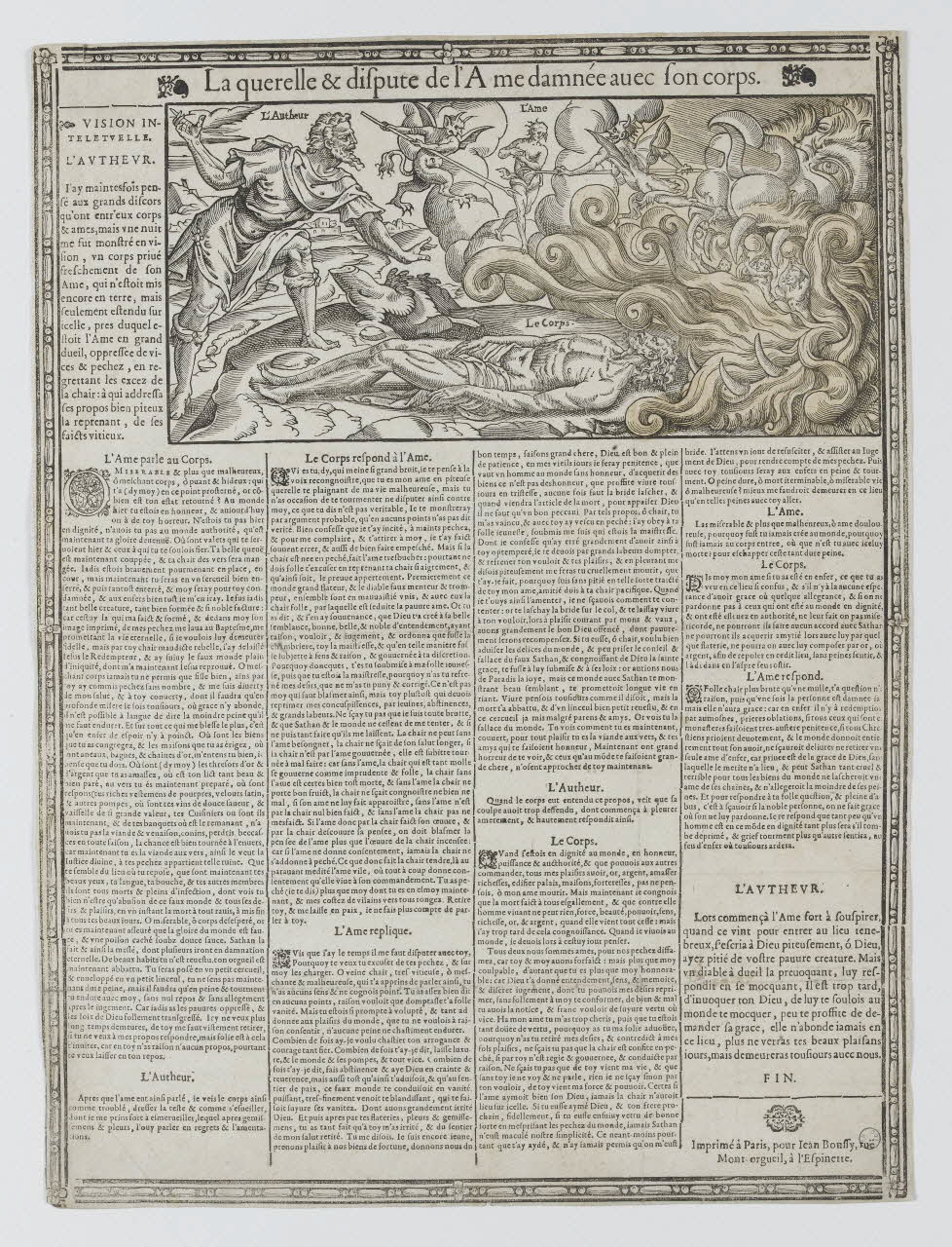 Bouffy estampe La querelle & dispute de l'A me damnée auec son corps. Paris 1837 1970.24.23 Photo RMN-Grand Palais (Mucem)