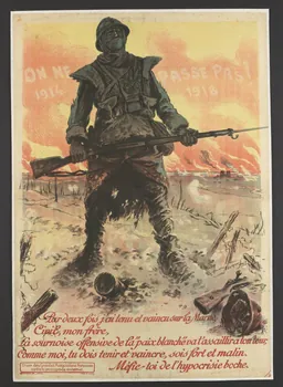Neumon Maurice ; Edouard Devambez affiche ON NE PASSE PAS !  1914 1918 1918 1965.54.1  Photo RMN-Grand Palais (Mucem)