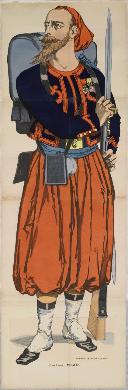 Pinot et Sagaire affiche (Armée Française) ZOUAVES. 1860-1870 1948.18.154 Photo RMN-Grand Palais (Mucem)