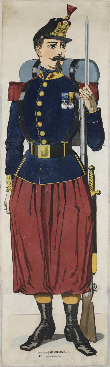 Pinot et Sagaire affiche (Armée Française) GRENADIER Infanterie de Ligne 1860-1870 1953.86.2889 Photo RMN-Grand Palais (Mucem)