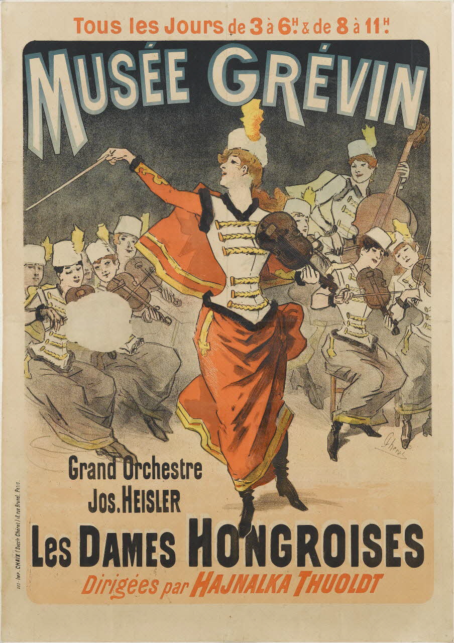 affiche MUSEE GREVIN  Grand Orchestre  Jos. HEISLER  LES DAMES HONGROISES  Dirigées par HAJNALKA THUOLDT 1961.18.18 Photo RMN-Grand Palais (Mucem)