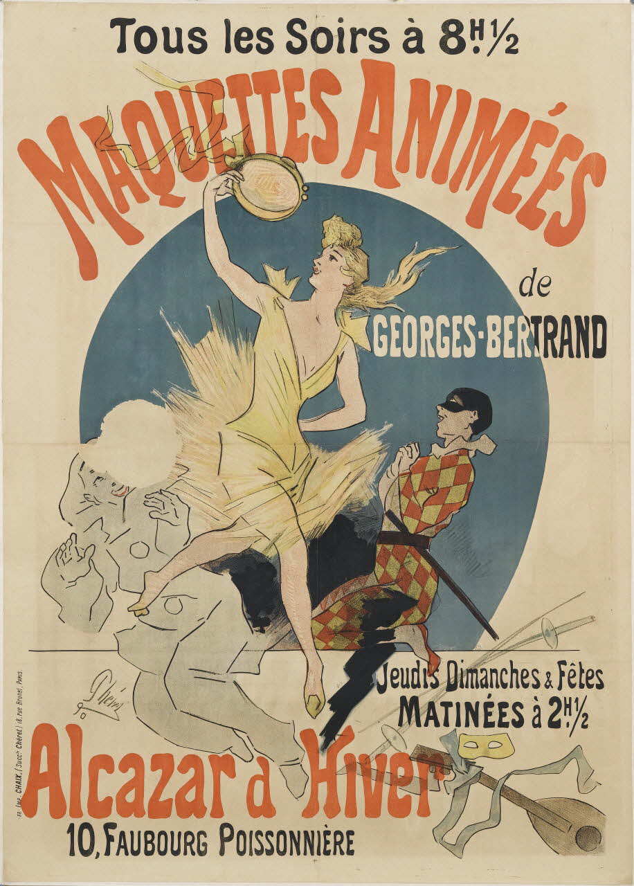 Jules Chéret ; CHAIX affiche MAQUETTES ANIMÉES Paris 1890 1961.18.19 Photo RMN-Grand Palais (Mucem)