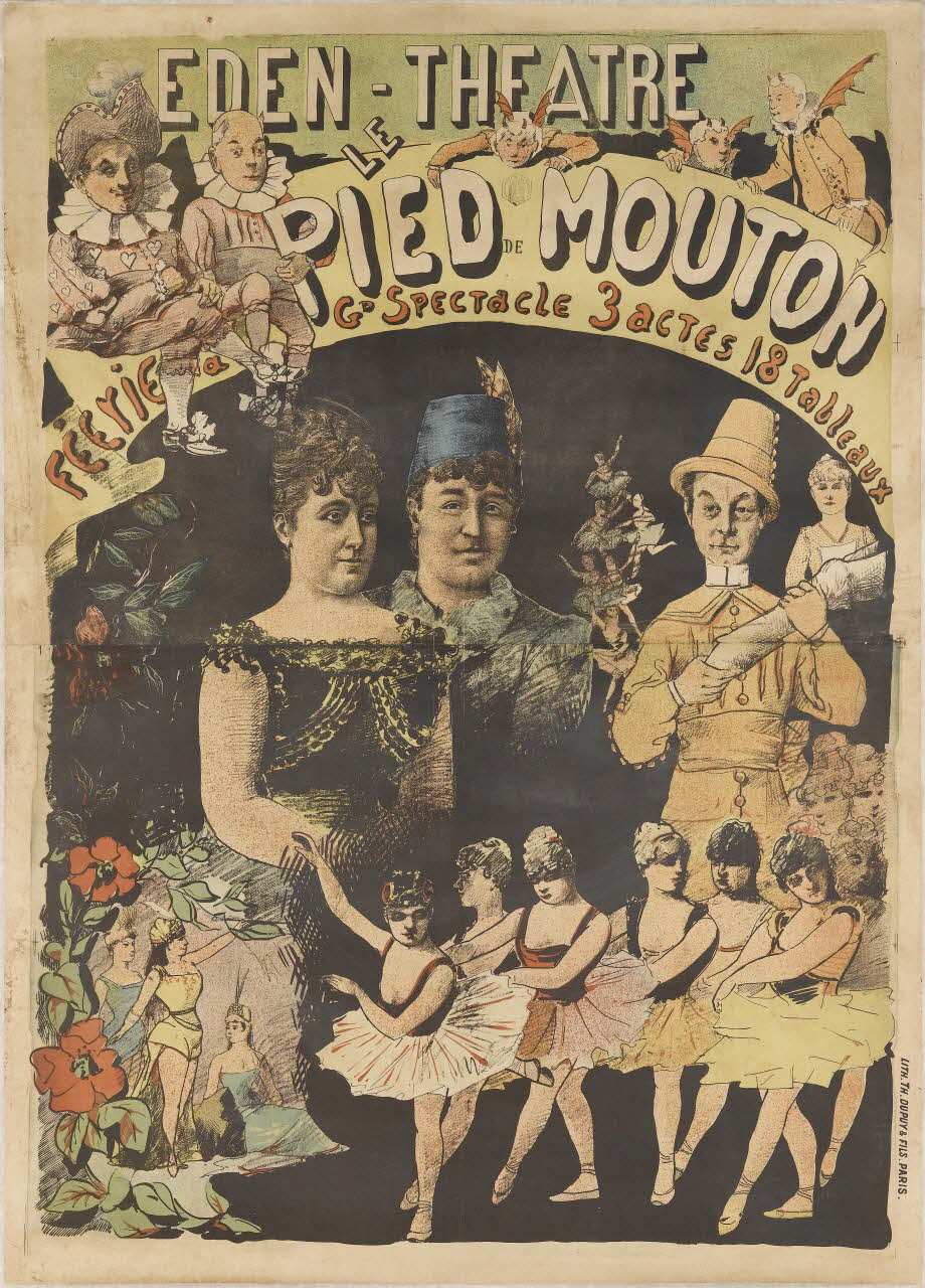 affiche EDEN - THEATRE  LE  PIED DE MOUTON  FEERIE a GD Spectacle 3 actes 18 Tableaux 1961.18.23 Photo RMN-Grand Palais (Mucem)