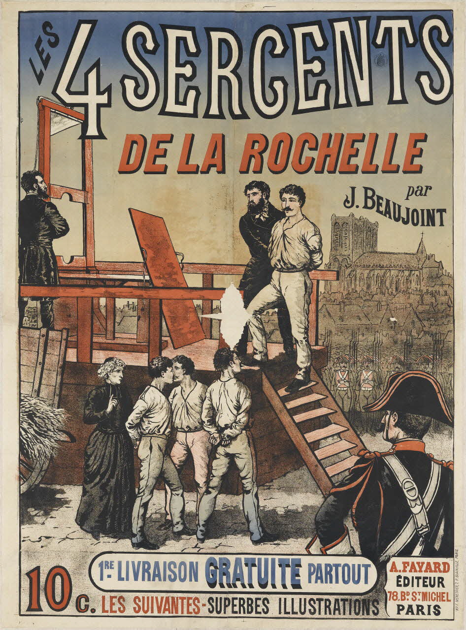 Menetrier affiche LES  4 SERGENTS  DE LA ROCHELLE Paris 1890 1961.18.71 Photo RMN-Grand Palais (Mucem)