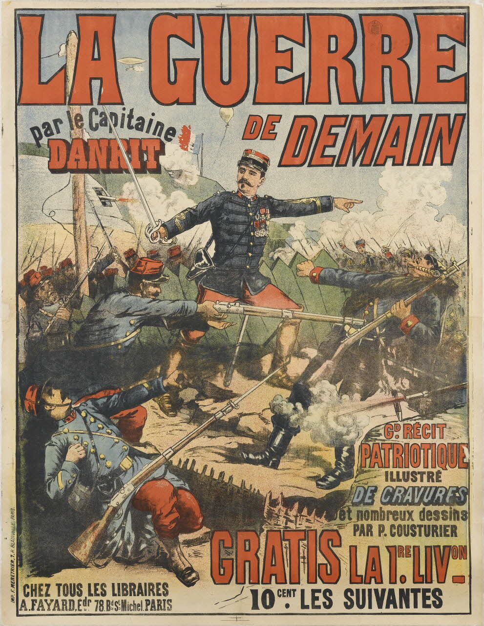 affiche LA GUERRE  DE DEMAIN  par le Capitaine  DANRIT 1961.18.84 Photo RMN-Grand Palais (Mucem)