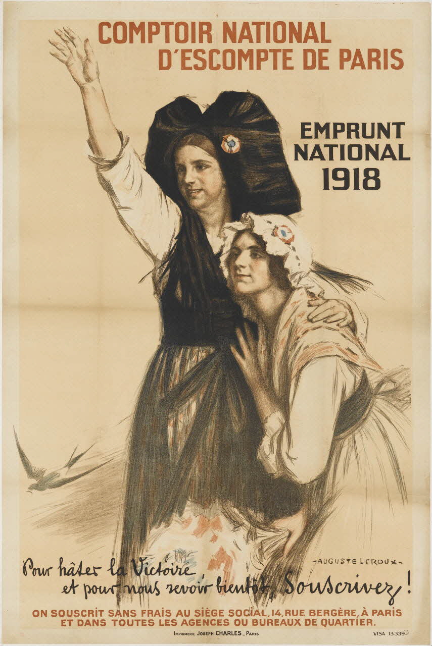 affiche COMPTOIR NATIONAL  D'ESCOMPTE DE PARIS  EMPRUNT  NATIONAL  1918 1973.30.13 Photo RMN-Grand Palais (Mucem)