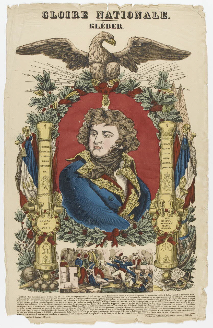 Pellerin estampe GLOIRE NATIONALE.  KLEBER. Lorraine, France 1838 1950.21.521 Photo RMN-Grand Palais (Mucem)