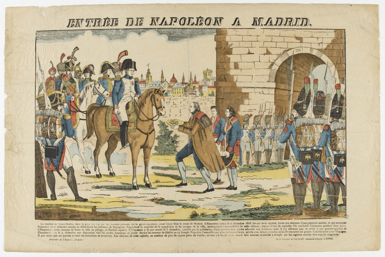 Pellerin estampe ENTREE DE NAPOLEON A MADRID. Lorraine, France 1837 1950.21.531 Photo RMN-Grand Palais (Mucem)