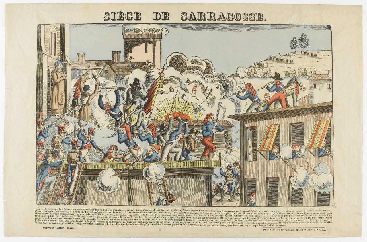 Pellerin estampe SIEGE DE SARRAGOSSE. Lorraine, France 1837 1950.21.540 Photo RMN-Grand Palais (Mucem)