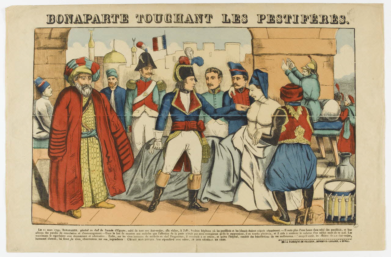 Jean-Baptiste Thiébault ; Pellerin estampe BONAPARTE TOUCHANT LES PESTIFERES. Lorraine, France 1837 1950.21.544 Photo RMN-Grand Palais (Mucem)