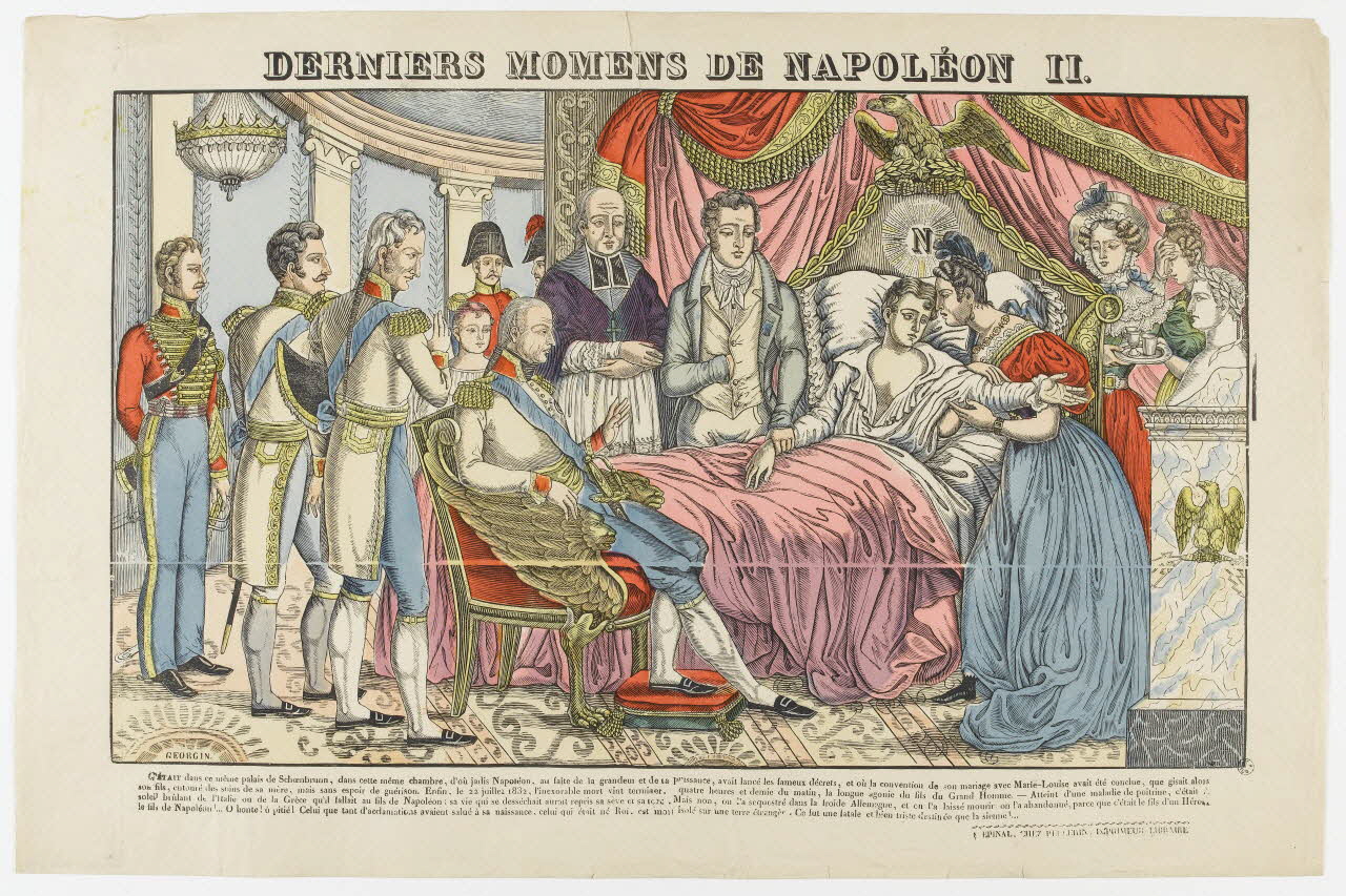 François Georgin ; Pellerin estampe DERNIERS MOMENS DE NAPOLEON II. Lorraine, France 1837 1950.21.545 Photo RMN-Grand Palais (Mucem)