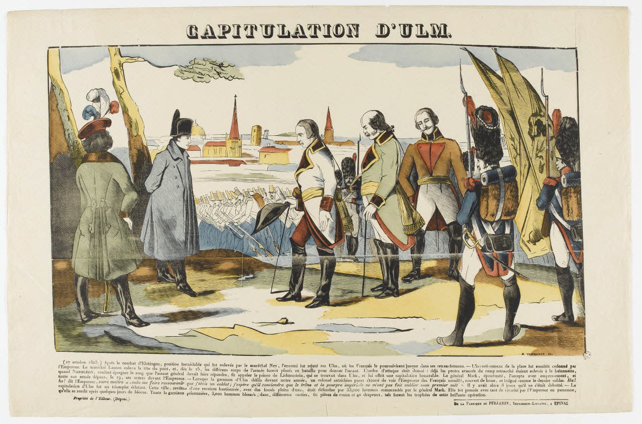 Jean-Baptiste Thiébault ; Pellerin estampe CAPITULATION D'ULM. Lorraine, France 1837 1950.21.550 Photo RMN-Grand Palais (Mucem)