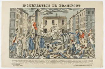 François Georgin ; Pellerin estampe INSURRECTION DE FRANCFORT. Lorraine, France 1837 1950.21.553 Photo RMN-Grand Palais (Mucem)