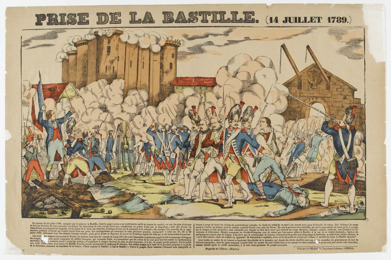 Pellerin imagerie ancienne PRISE DE LA BASTILLE. (14 JUILLET 1789.) Lorraine, France 1838 1950.21.563 Photo RMN-Grand Palais (Mucem)