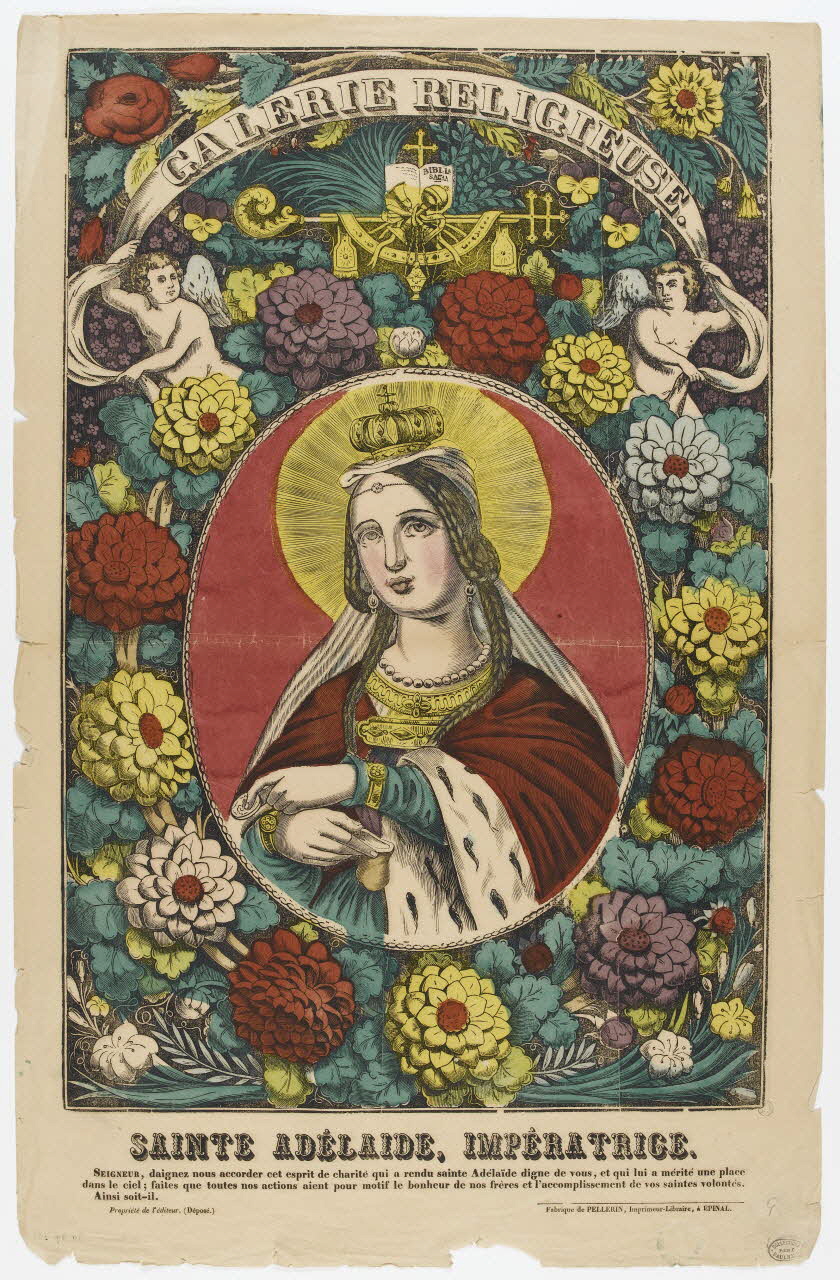 Pellerin estampe GALERIE RELIGIEUSE. SAINTE ADELAIDE, IMPERATRICE. Lorraine, France 1860 1950.39.321 Photo RMN-Grand Palais (Mucem)