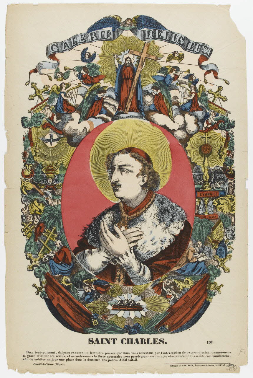 Pellerin estampe GALERIE RELIGIEUSE. SAINT CHARLES. Lorraine, France 1880 1950.39.340 Photo RMN-Grand Palais (Mucem)