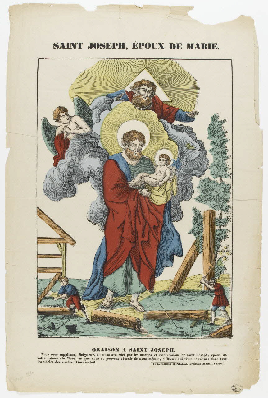 François Georgin ; Pellerin estampe SAINT JOSEPH, EPOUX DE MARIE. Lorraine, France 1880 1950.39.361 Photo RMN-Grand Palais (Mucem)