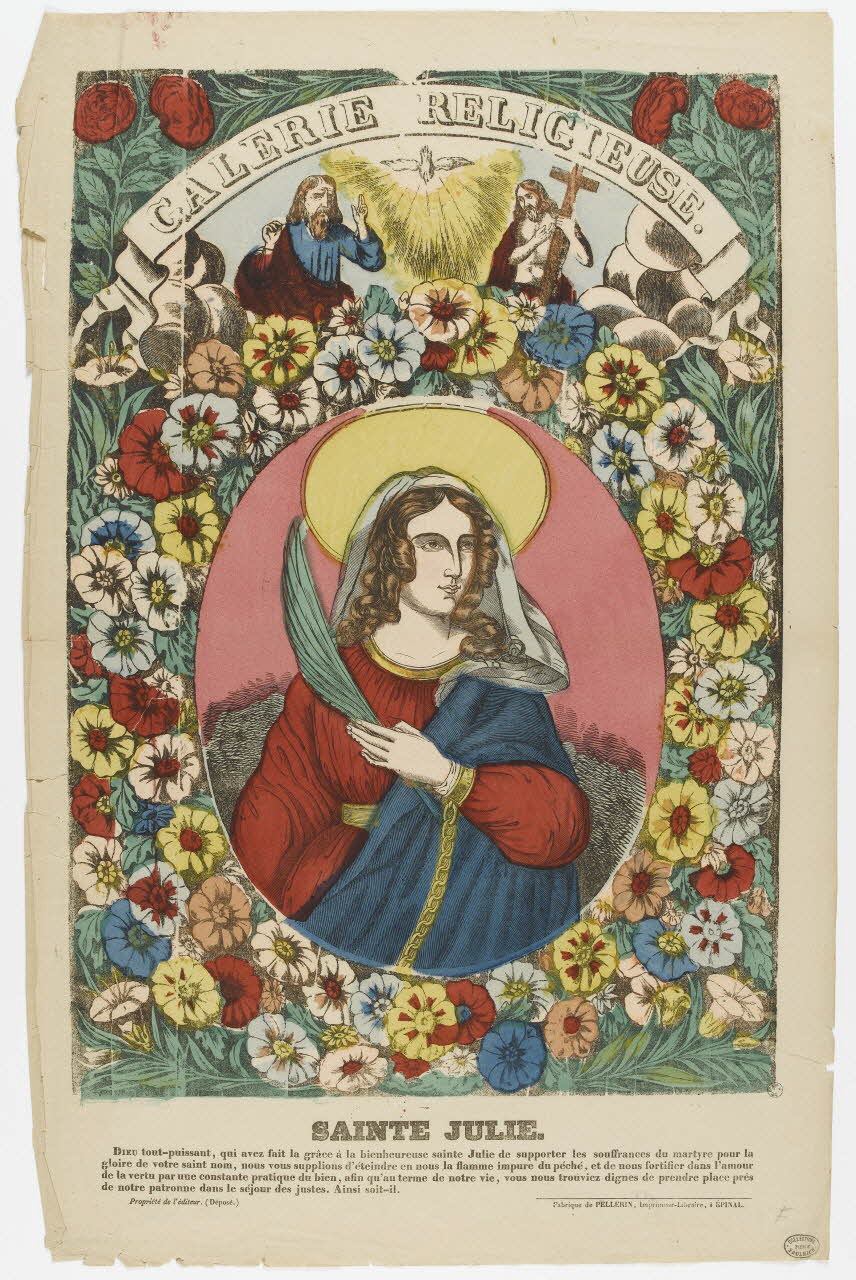 Pellerin estampe GALERIE RELIGIEUSE. SAINTE JULIE. Lorraine, France 1870 1950.39.365 Photo RMN-Grand Palais (Mucem)