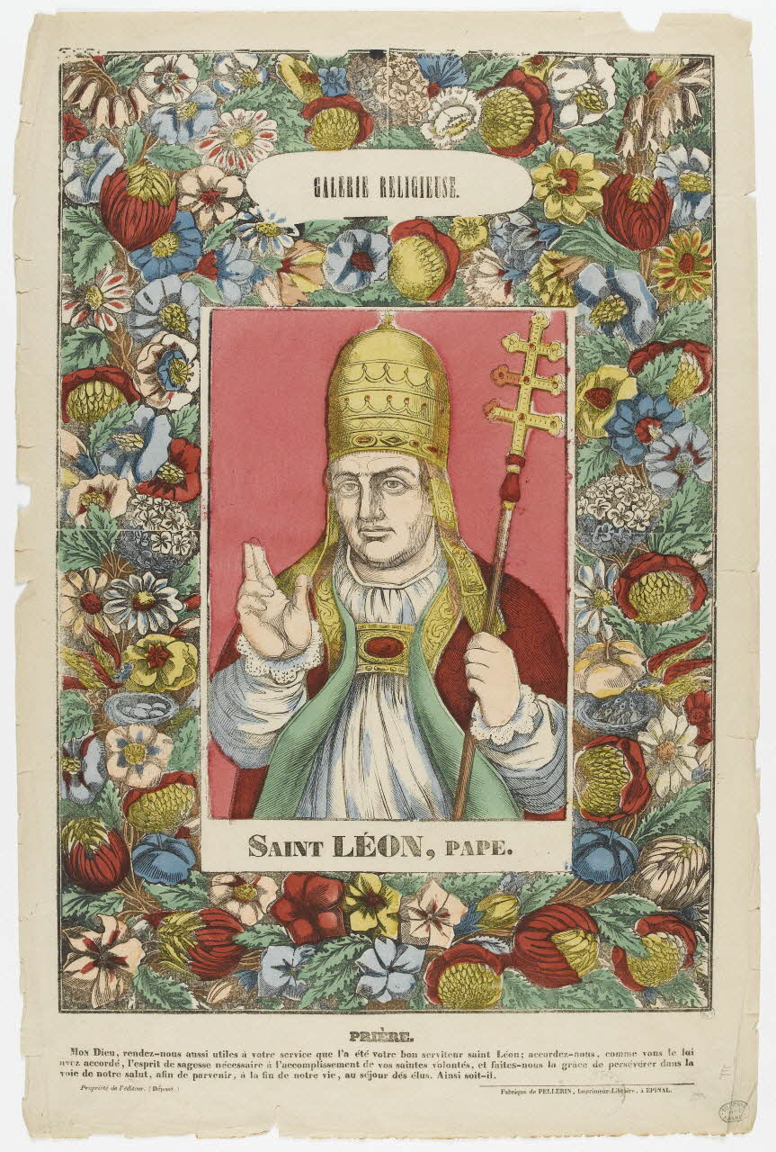 estampe GALERIE RELIGIEUSE. SAINT LEON, PAPE. 1950.39.366 Photo RMN-Grand Palais (Mucem)