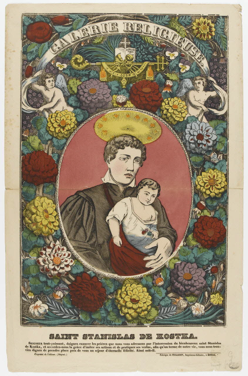 Pellerin estampe GALERIE RELIGIEUSE. SAINT STANISLAS DE KOSTKA. Lorraine, France 1852 1950.39.375 Photo RMN-Grand Palais (Mucem)