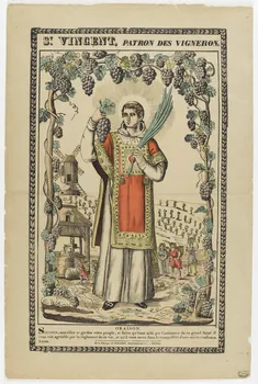 Pellerin estampe ST. VINCENT, PATRON DES VIGNERONS.  ORAISON. Lorraine, France 1835 1950.39.380 Photo RMN-Grand Palais (Mucem)