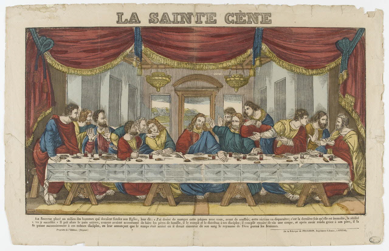 Léonard Vinci De ; Pellerin estampe LA SAINTE CENE Lorraine, France 1852 1950.39.432 Photo RMN-Grand Palais (Mucem)