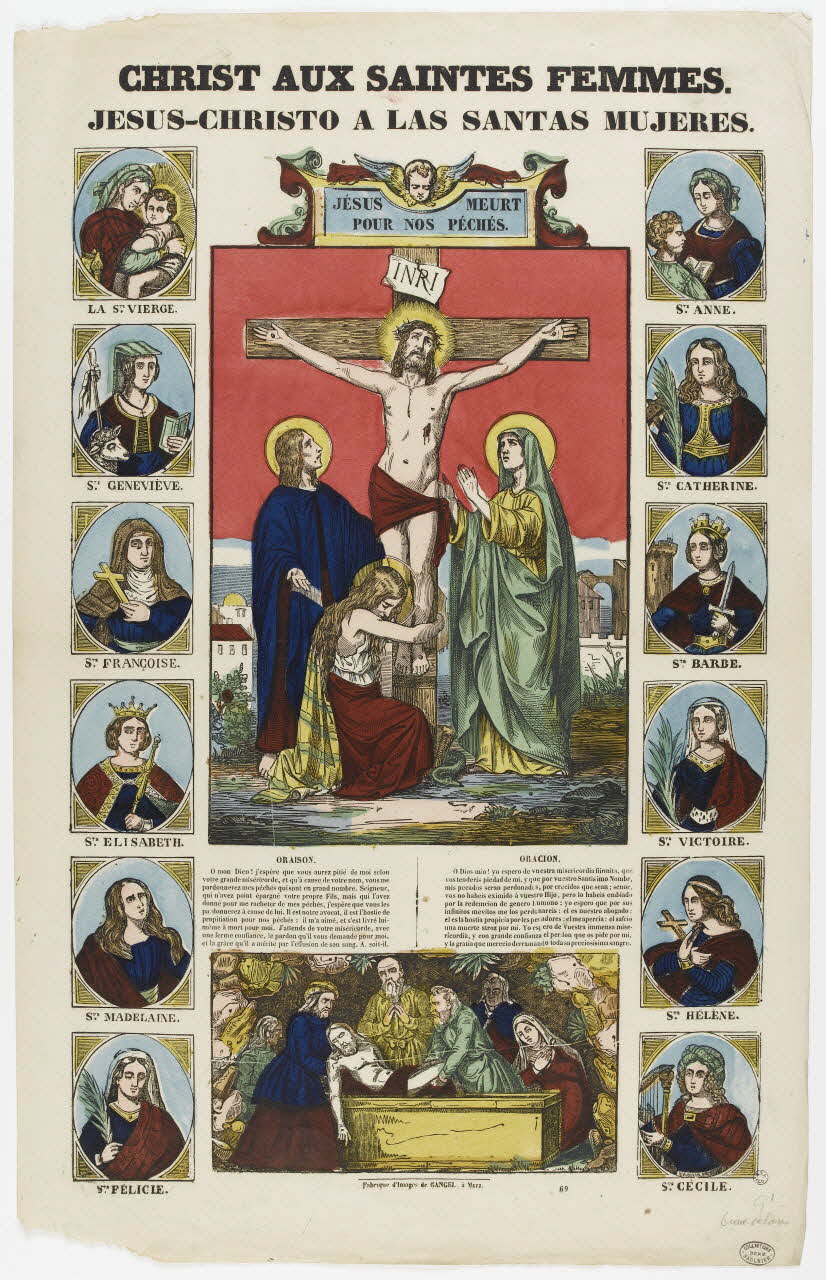 Charles Nicolas Gangel estampe CHRIST AUX SAINTES FEMMES.  JESUS-CHRISTO A LAS SANTAS MUJERES. Metz 1852-1858 1950.39.444 Photo RMN-Grand Palais (Mucem)