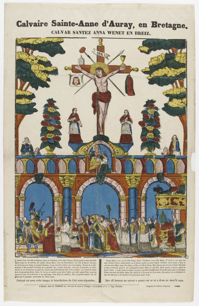 Charles Pierret ; François, Charles Oberthür estampe Calvaire Sainte-Anne d'Auray, en Bretagne. Rennes 1862 1953.86.211 Photo RMN-Grand Palais (Mucem)