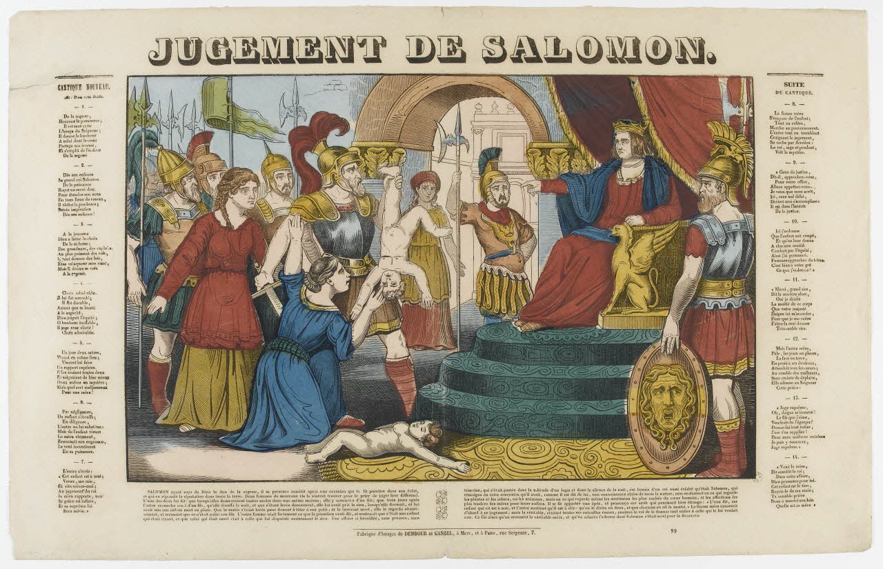 Dembour et Gangel estampe JUGEMENT DE SALOMON. Metz 1840-1852 1953.86.247 Photo RMN-Grand Palais (Mucem)