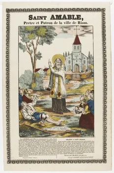 Pellerin estampe SAINT AMABLE,  Prêtre et Patron de la ville de Riom. Lorraine, France 1835-1845 1953.86.269 Photo RMN-Grand Palais (Mucem)
