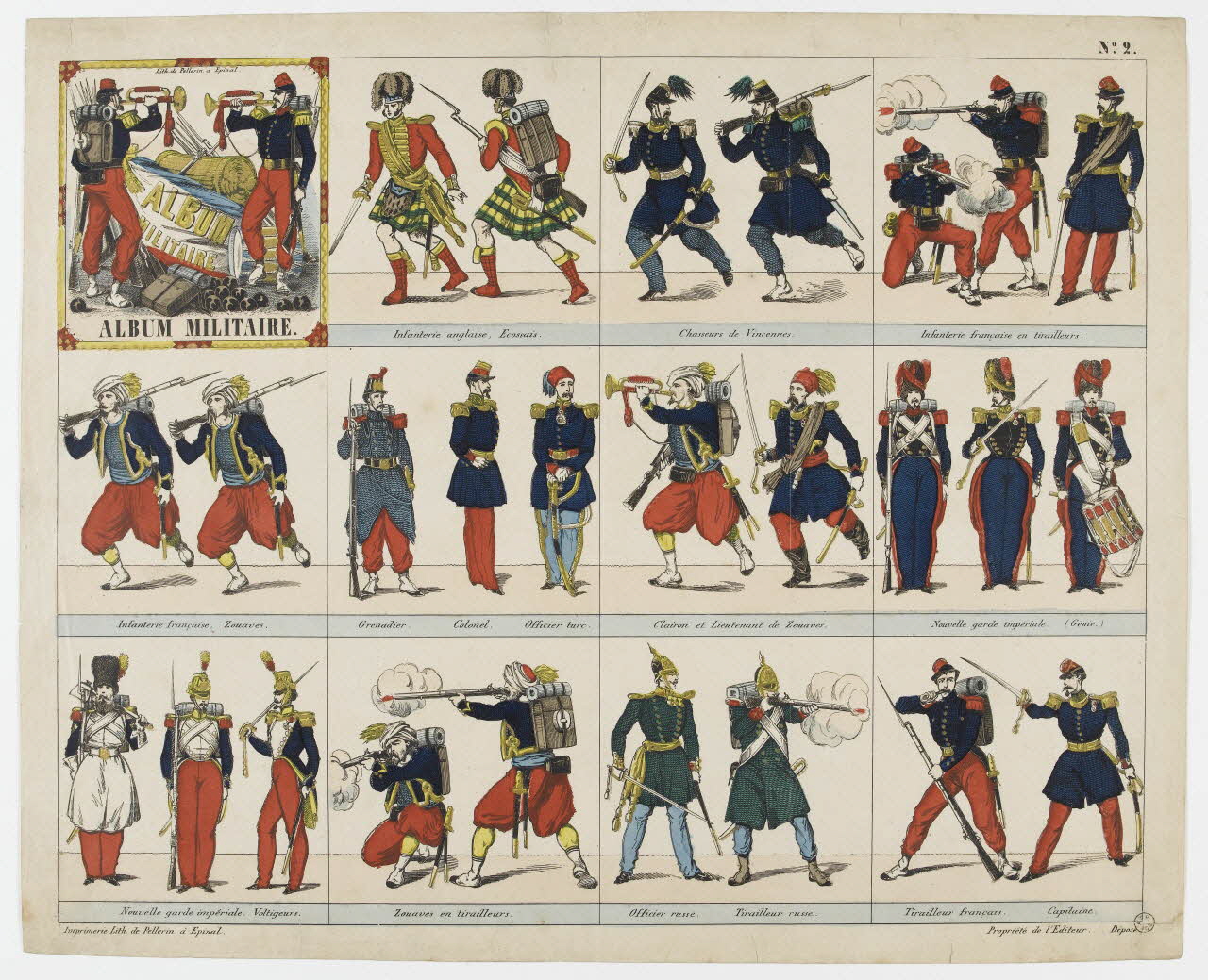 à compartiments (4x3) ALBUM MILITAIRE. 1953.86.2694 Photo RMN-Grand Palais (Mucem)