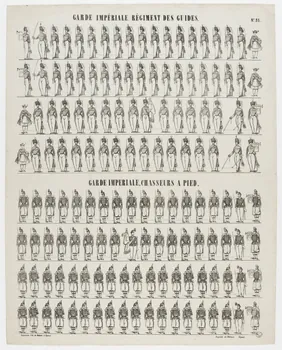 à registres (8) GARDE IMPERIALE. REGIMENT DES GUIDES.  GARDE IMPERIALE, CHASSEURS A PIED. 1953.86.2730 Photo RMN-Grand Palais (Mucem)
