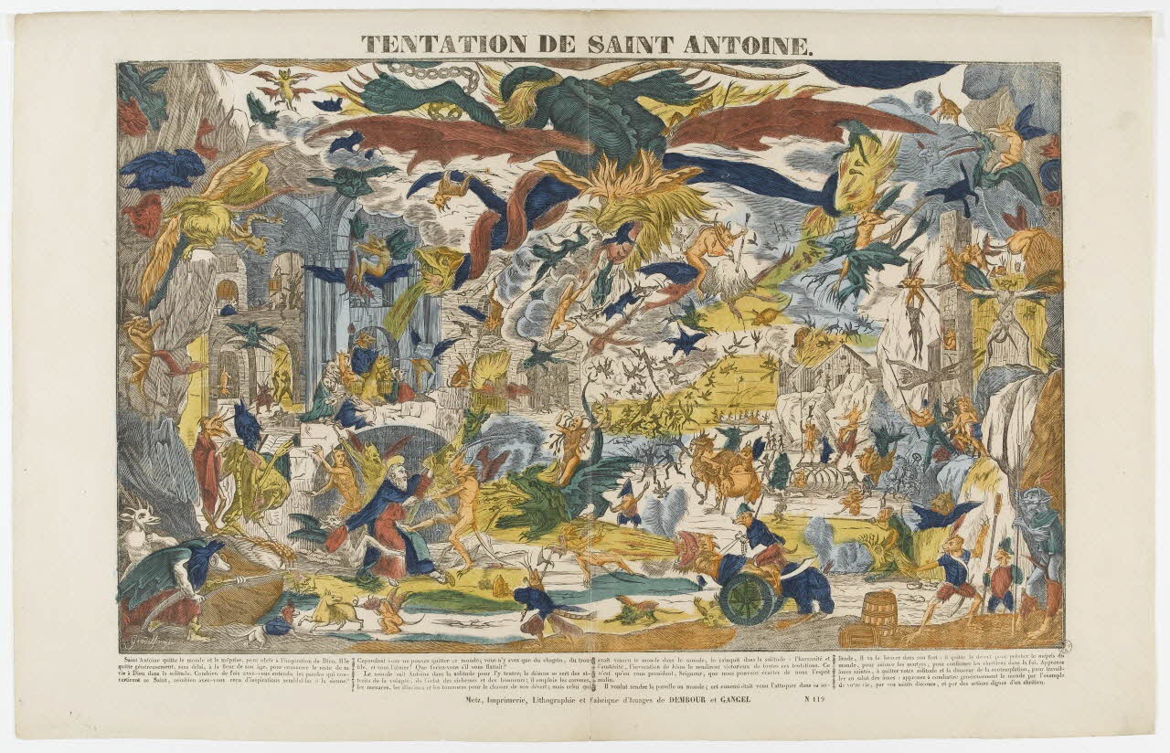 Dembour et Gangel estampe TENTATION DE SAINT ANTOINE. Metz 1840-1852 1953.86.277 Photo RMN-Grand Palais (Mucem)