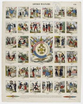 à compartiments (6x6) : jeu de loterie LOTERIE MILITAIRE. 1953.86.2865 Photo RMN-Grand Palais (Mucem)