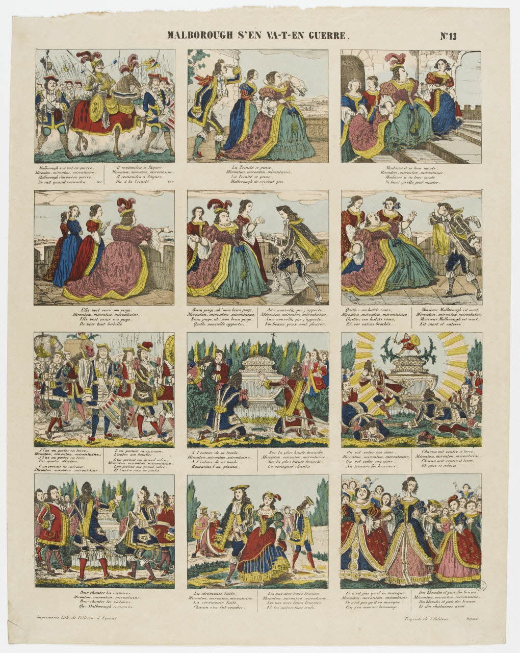 à compartiments (3x4) MALBOROUGH S'EN VA-T-EN GUERRE. 1953.86.3031 Photo RMN-Grand Palais (Mucem)