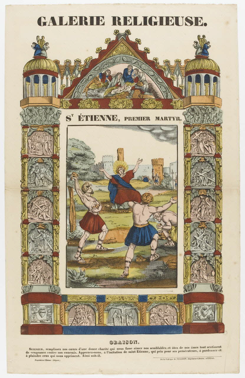Pellerin estampe GALERIE RELIGIEUSE.  ST ETIENNE, PREMIER MARTYR. Lorraine, France 1835-1845 1953.86.313 Photo RMN-Grand Palais (Mucem)