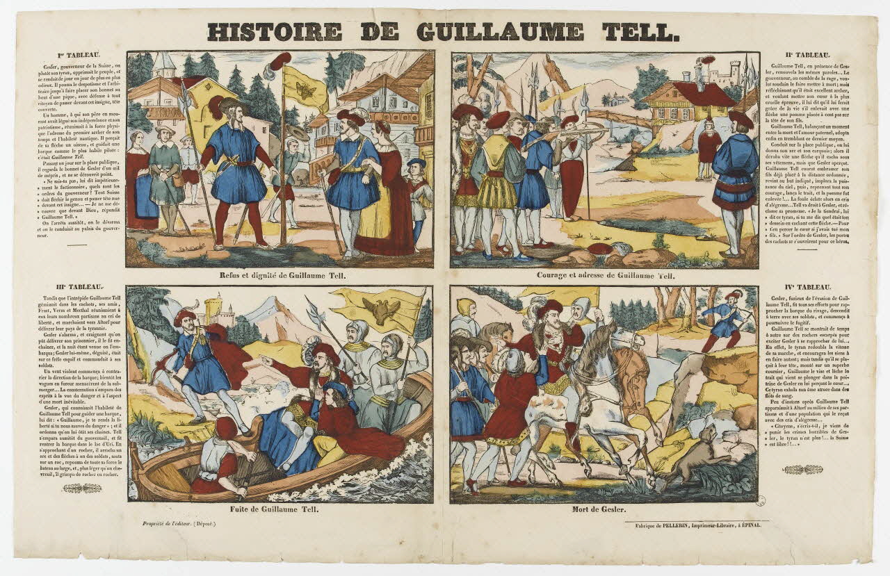Pellerin à compartiments (2x2) HISTOIRE DE GUILLAUME TELL. Lorraine, France 1835 1953.86.3132 Photo RMN-Grand Palais (Mucem)