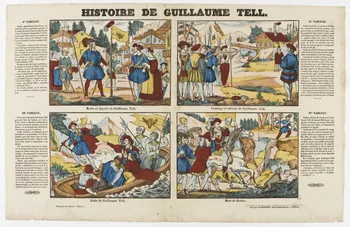 Pellerin à compartiments (2x2) HISTOIRE DE GUILLAUME TELL. Lorraine, France 1835 1953.86.3132 Photo RMN-Grand Palais (Mucem)