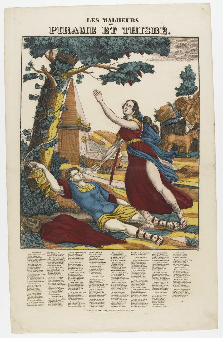 François Georgin ; Pellerin estampe LES MALHEURS  DE  PIRAME ET THISBE. Lorraine, France 1835-1840 1953.86.3205 Photo RMN-Grand Palais (Mucem)